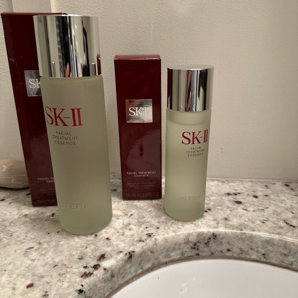 SK-II Facial Essence Treament. Two bottles, one unopened. 5.4 oz and 2.5…